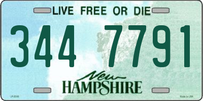 NH license plate 3447791