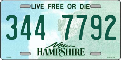 NH license plate 3447792