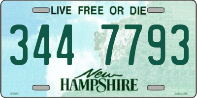 NH license plate 3447793