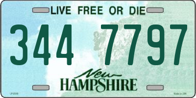 NH license plate 3447797