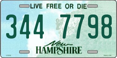 NH license plate 3447798