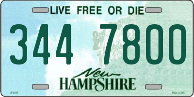 NH license plate 3447800