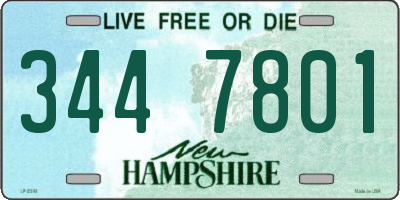 NH license plate 3447801