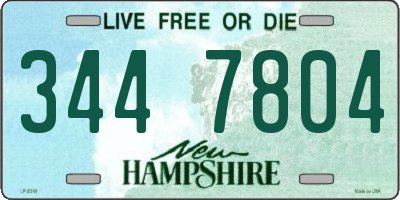 NH license plate 3447804