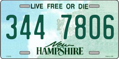 NH license plate 3447806