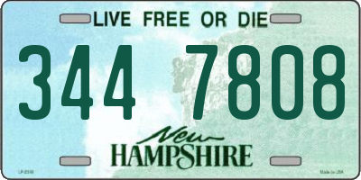 NH license plate 3447808