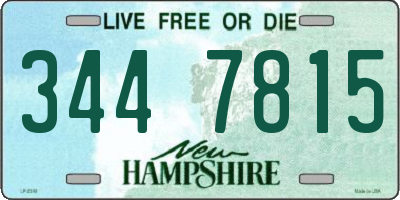 NH license plate 3447815