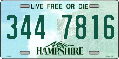 NH license plate 3447816