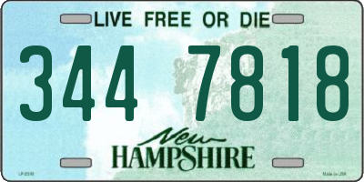 NH license plate 3447818
