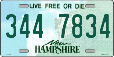 NH license plate 3447834