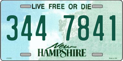 NH license plate 3447841