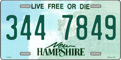NH license plate 3447849