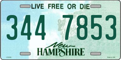 NH license plate 3447853