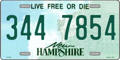 NH license plate 3447854