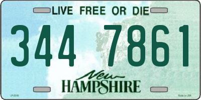 NH license plate 3447861