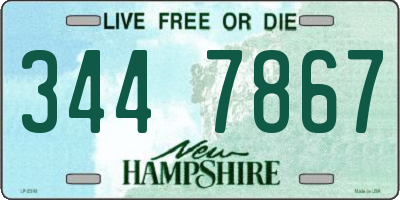 NH license plate 3447867