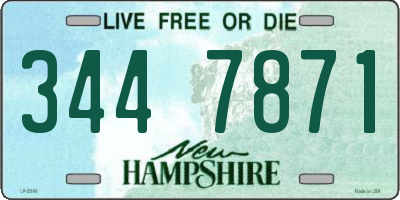 NH license plate 3447871