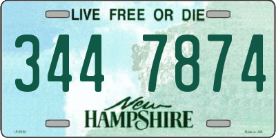 NH license plate 3447874