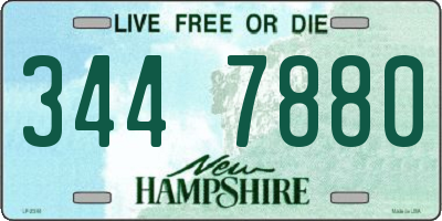 NH license plate 3447880