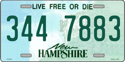 NH license plate 3447883