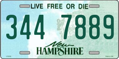 NH license plate 3447889