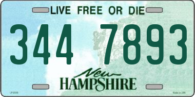 NH license plate 3447893