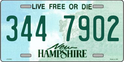 NH license plate 3447902