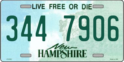 NH license plate 3447906