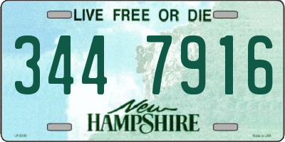 NH license plate 3447916