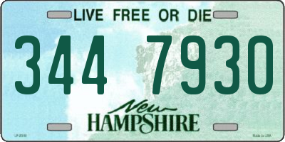 NH license plate 3447930