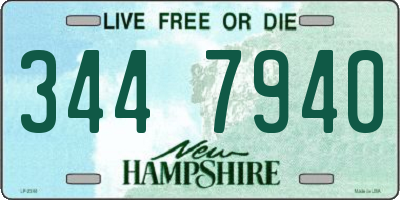NH license plate 3447940