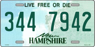 NH license plate 3447942