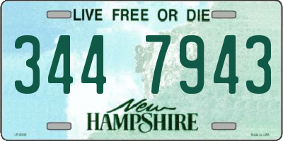 NH license plate 3447943