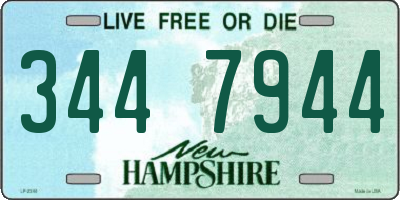 NH license plate 3447944