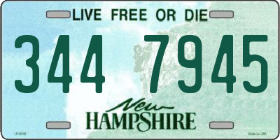NH license plate 3447945