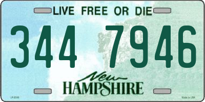 NH license plate 3447946