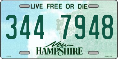 NH license plate 3447948