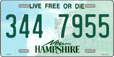 NH license plate 3447955