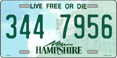 NH license plate 3447956