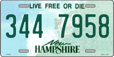 NH license plate 3447958