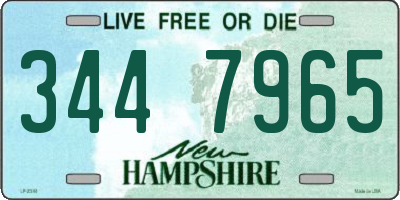 NH license plate 3447965