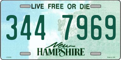 NH license plate 3447969