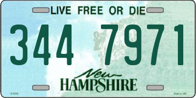 NH license plate 3447971