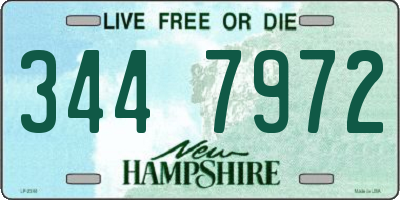 NH license plate 3447972