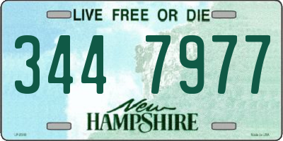 NH license plate 3447977