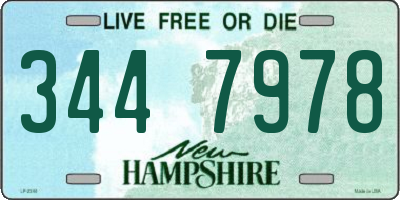 NH license plate 3447978