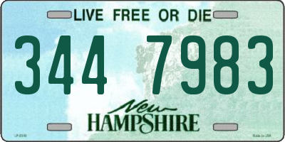 NH license plate 3447983