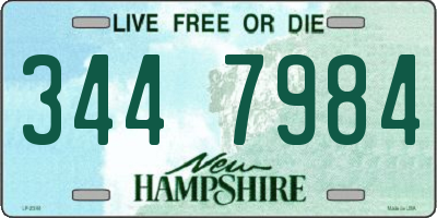 NH license plate 3447984
