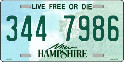 NH license plate 3447986