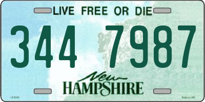 NH license plate 3447987